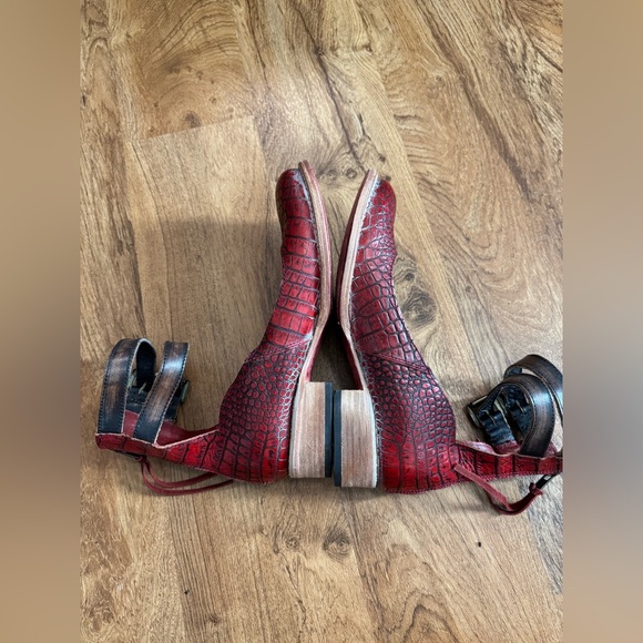 Freebird by Steven Maribel red croco leather shoes women’s size 8. - Picture 7 of 10